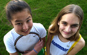 True grit: Freshman Whitney Cheng (L) and junior Christy Lubovich delivered stellar performances for the Spartans.