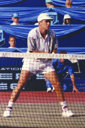 Island resident Pat Galbraith in his professional tennis heyday. Over a 12-year career