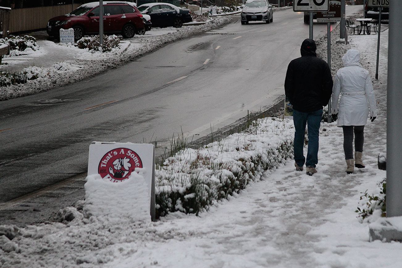 Friday, snowy Friday:Bainbridge gets a seasonal dusting of the white stuff