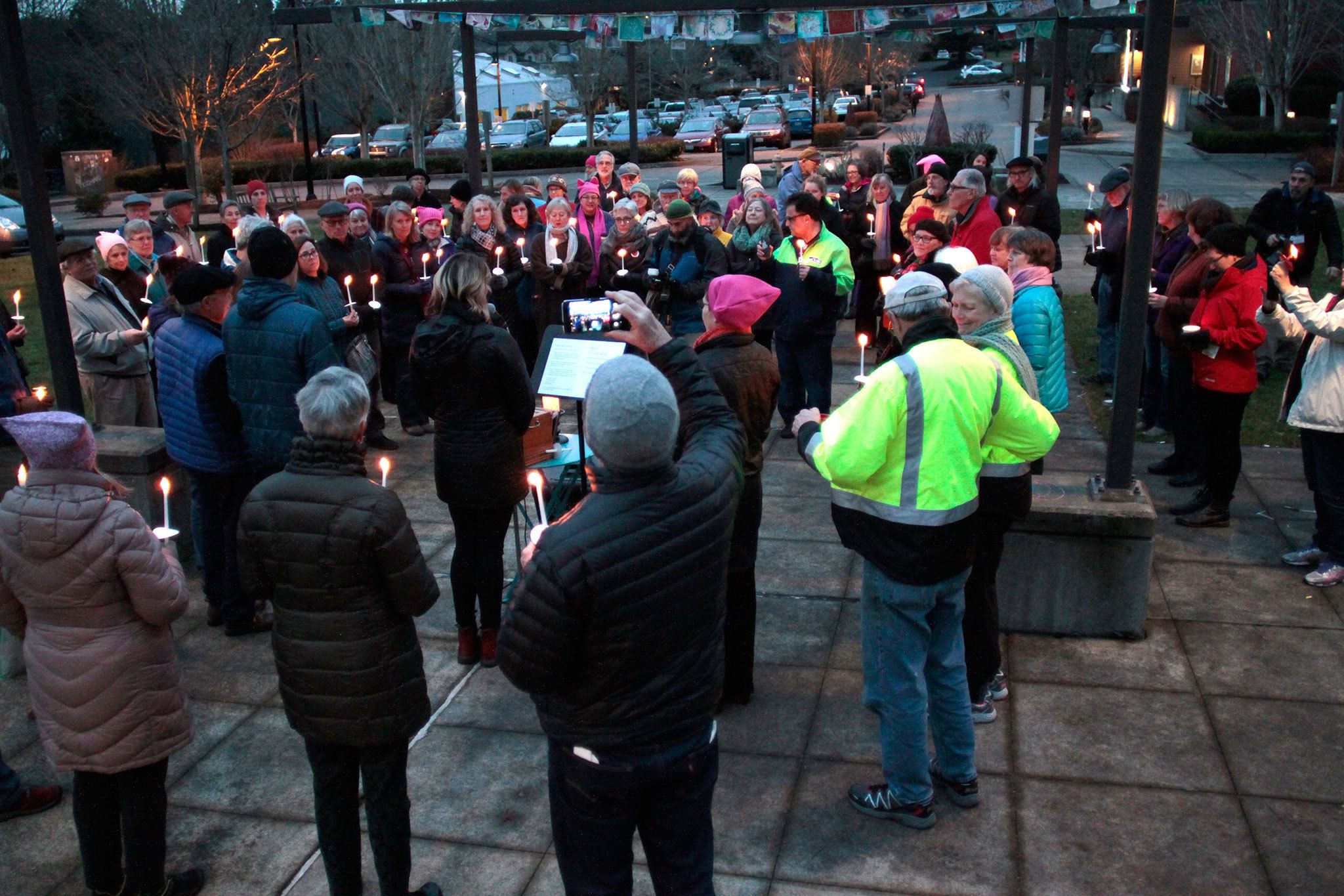 Islanders gather for Inauguration Day Candlelight Vigil