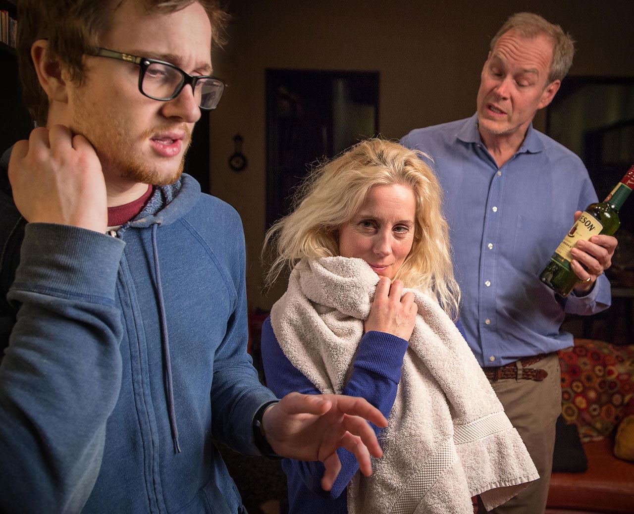 Steve Stolee photo | Quinn Balas, Helen Heaslip and Tom Challinor star in the Island Theatre production of &ldquo;Skylight.&rdquo;