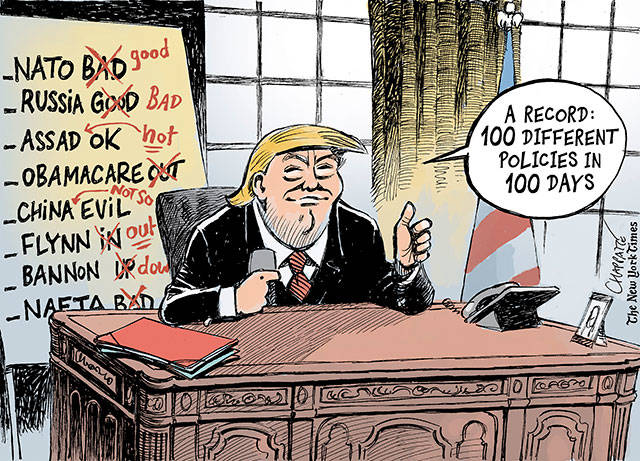 Trump’s 15th week in office | In cartoons