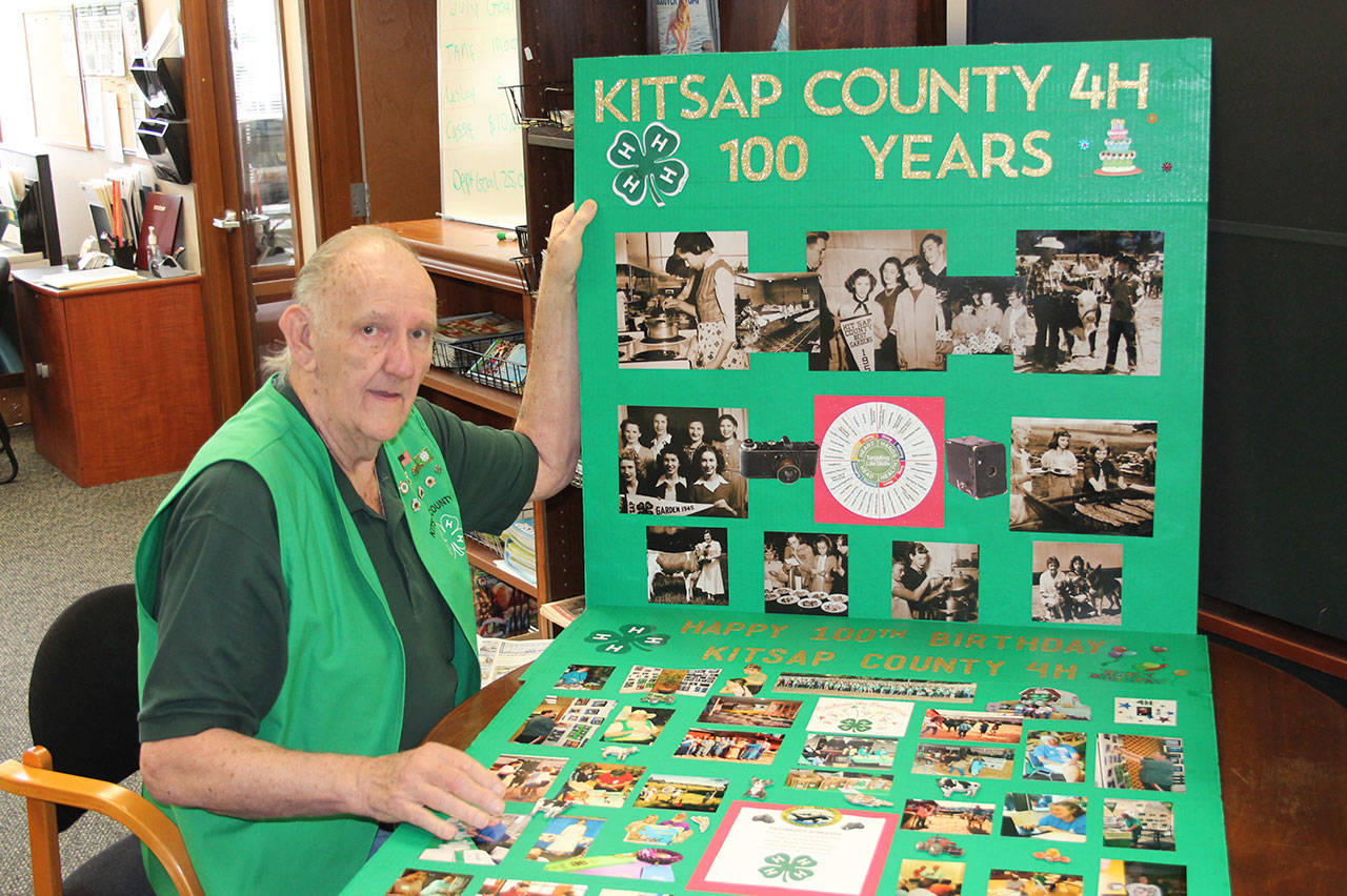 Ken Kramer has been working with the 4-H program in Kitsap County for many years. He made posters to honor the 100th anniversary of Kitsap 4-H. (Leslie Kelly photo)