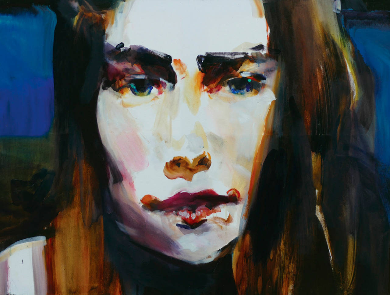 “Portrait with Blue Eyes” by Adam Grosowsky (36x48, oil on canvas). Image courtesy of Roby King Gallery | Adam Grosowsky