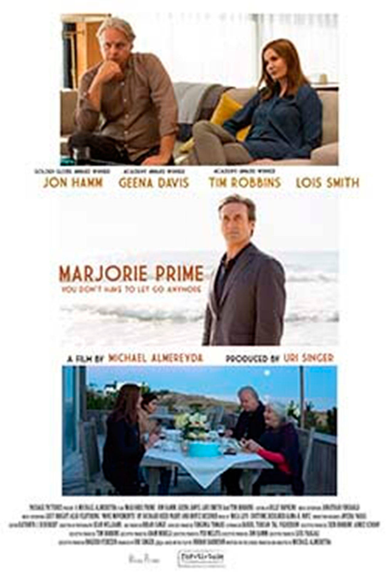 Image courtesy of FilmRise | “Marjorie Prime,” a new film directed by Michael Almereyda, and based on the work of playwright - Bainbridge High School graduate - Jordan Harrison’s Pulitzer finalist play of the same name, will premiere at Bainbridge Cinemas Friday, Sept. 29.