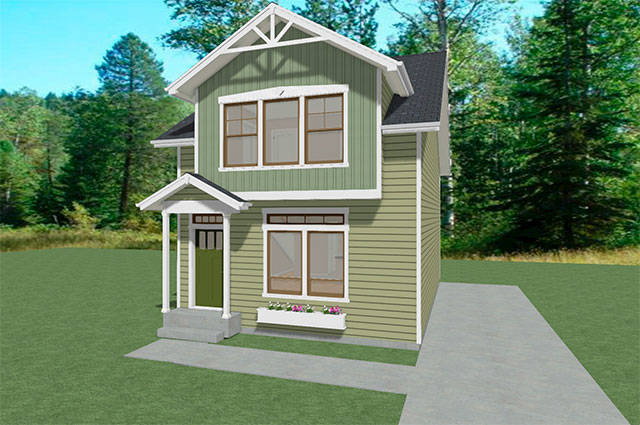 A design drawing of a single-family home in Madison Place. (Image courtesy of the city of Bainbridge Island)