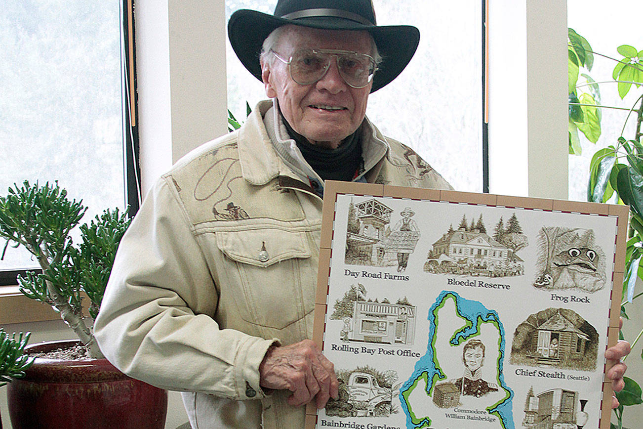 From the page to the poster: Island illustrator unveils new work of sketched Bainbridge sites