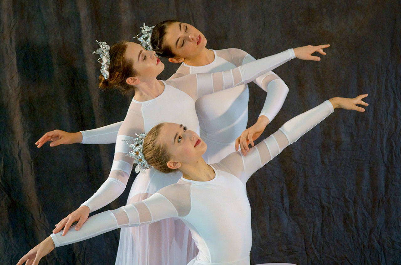 Senior Bainbridge Dance Center students Ava Henderson, Julia Edwards and Brielle Kinkead, featured solists in the upcoming student showcase performance. (Laurance Price photo)