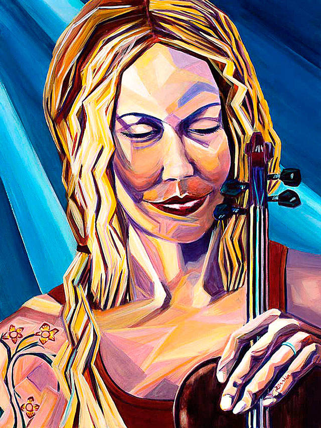“The Violinist,” acrylic on canvas by Barbara Ferrier, an artist who will be featured in the Bainbridge Island Studio Tour this summer. (Image courtesy of the Bainbridge Island Studio Tour)