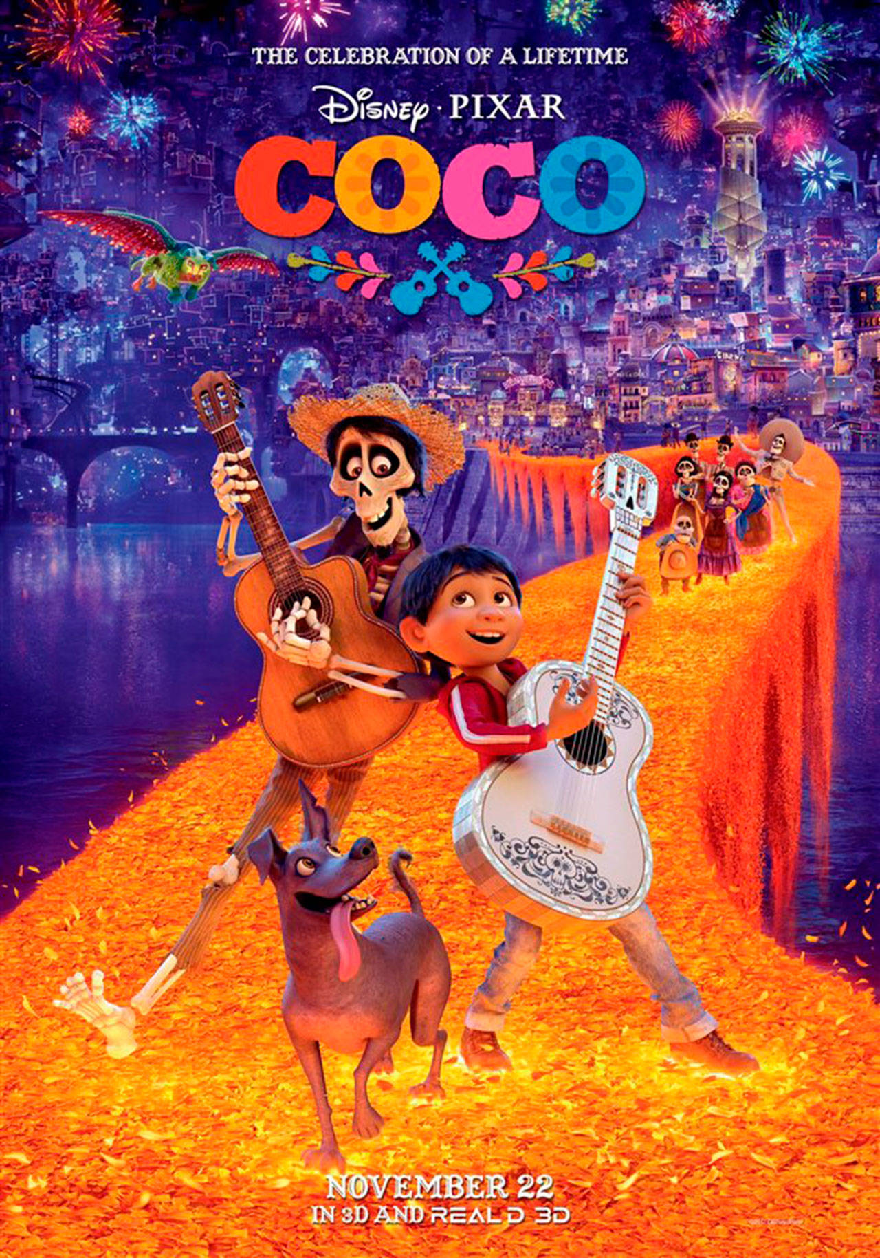 Image courtesy of Walt Disney Studios | “Coco” (2017) is the first slated film to be screened at Battle Point Park as part of the returning summer film screening program Movies in the Park on Friday, Aug. 17.