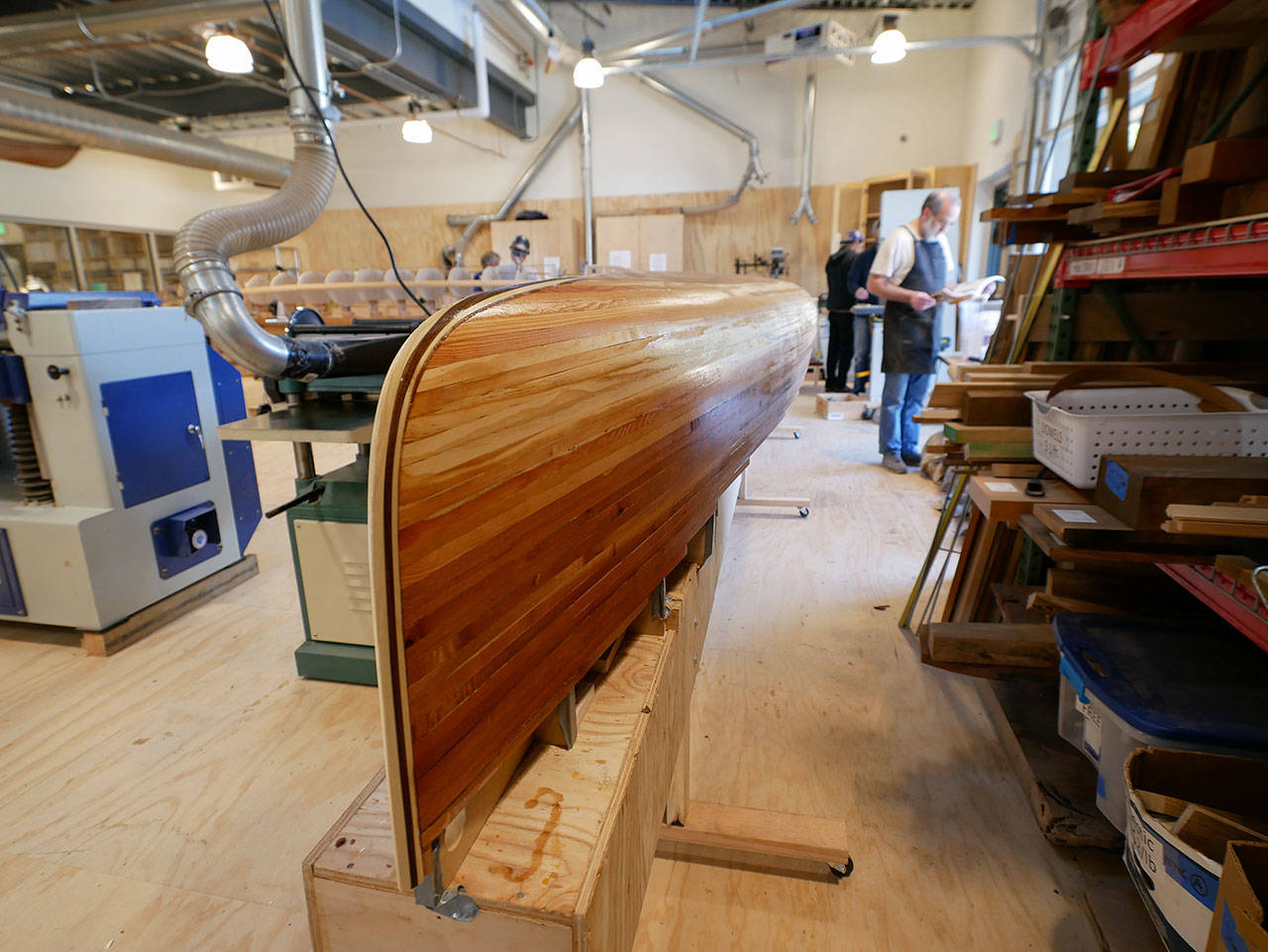 Rick Gordon photo | Jim Gordon’s in-progress prototype canoe, a design which he hopes to export to rural Nicaragua, where his nonprofit recently installed a sawmill to improve the lives of the local residents.
