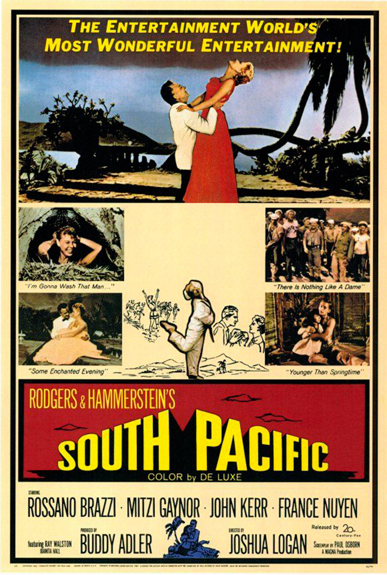 Image courtesy of 20th Century Fox | “South Pacific,” the 1958 American romantic musical film based on the Rodgers and Hammerstein musical of the same name, will return to the big screen at Bainbridge Cinemas at 7 p.m. Wednesday, Aug. 29.