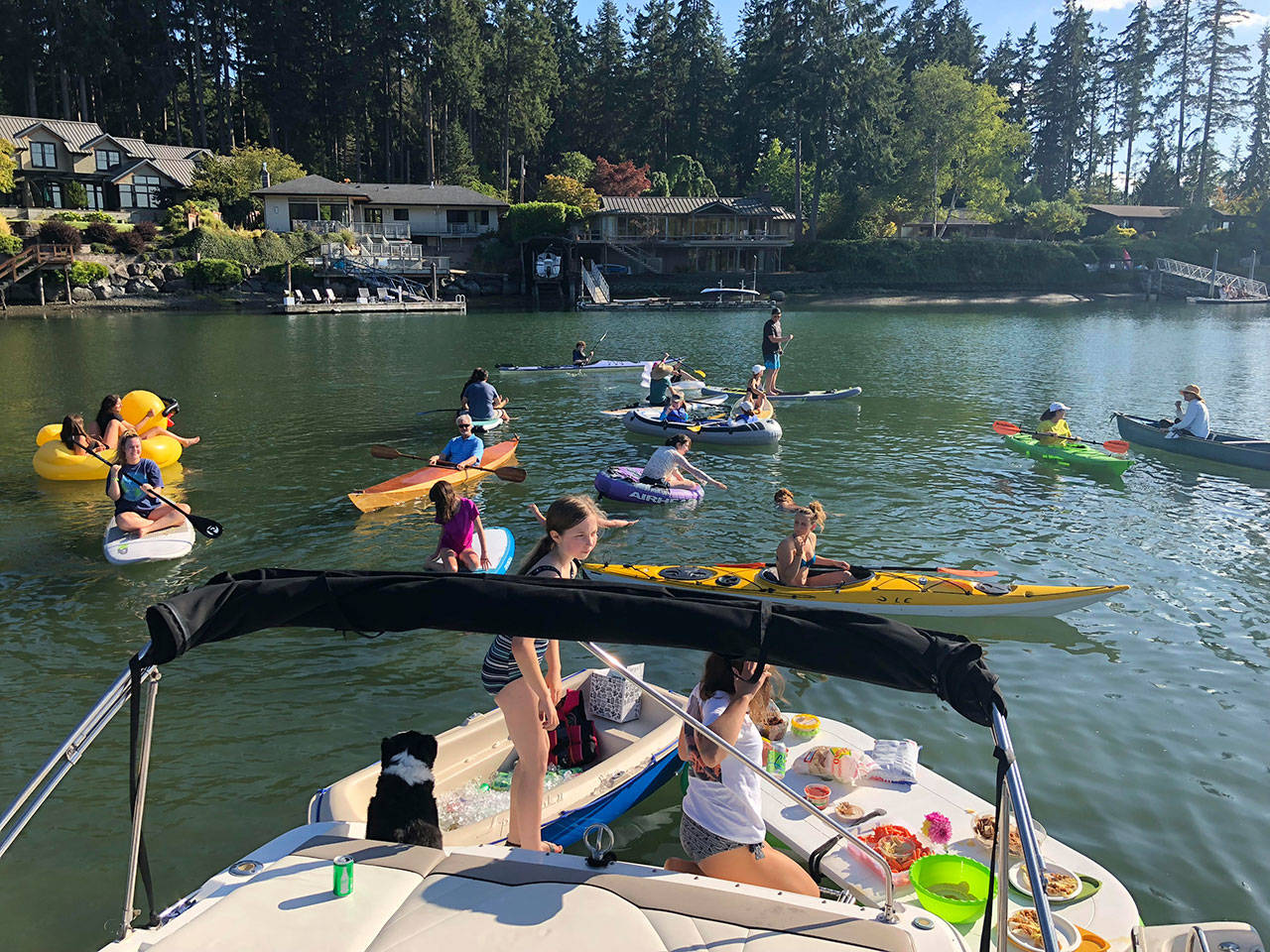 Let’s meet in the middle: Floating fun at Fletcher Bay