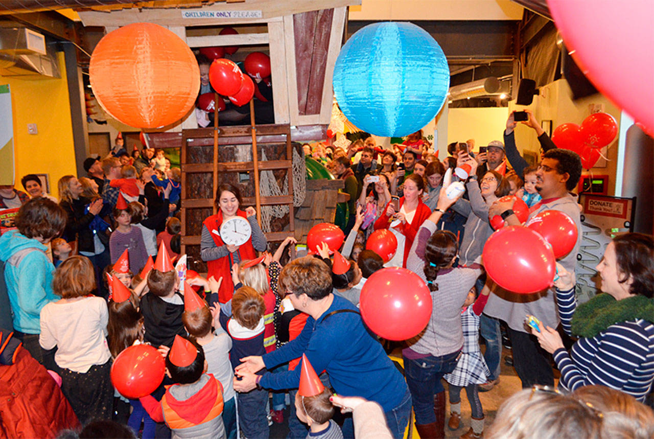 Photo courtesy of Kids Discovery Museum | Memories of Noon Year’s Eve past. The annual calendar-capping party returns to Kids Discovery Museum from 10:30 a.m. to 12:30 p.m. Monday, Dec. 31.