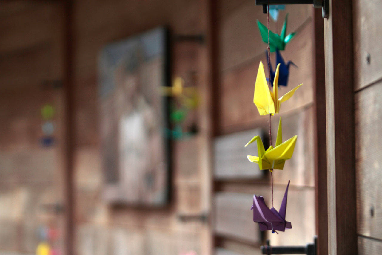 Paper cranes at the Bainbridge Island Japanese American Exclusion Memorial. (Bainbridge Review file)