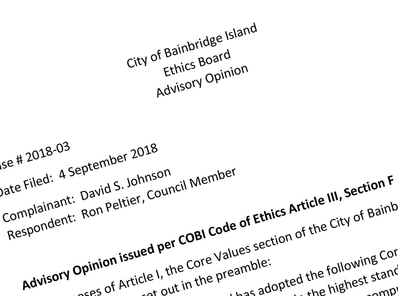 Bainbridge city council upholds ethics complaint against Councilman Peltier