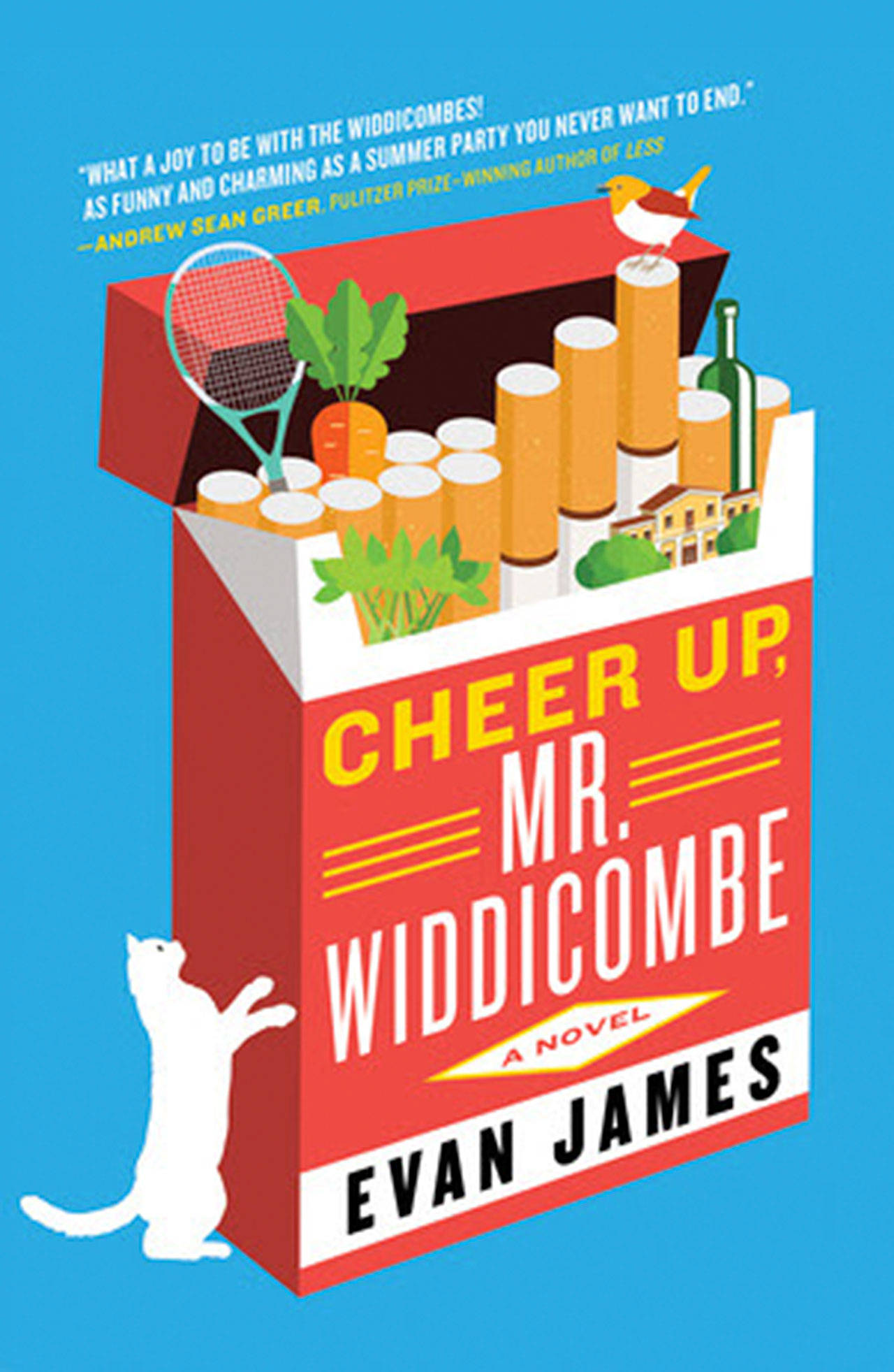 Image courtesy of Eagle Harbor Book Company | Evan James’ satirical comedy novel “Cheer Up, Mr. Widdicombe” is set on Bainbridge Island.