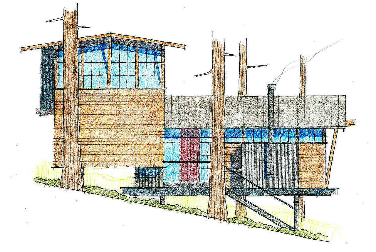 An architect’s drawing of a home style in Fairyland. (Image courtesy of the city of Bainbridge Island)