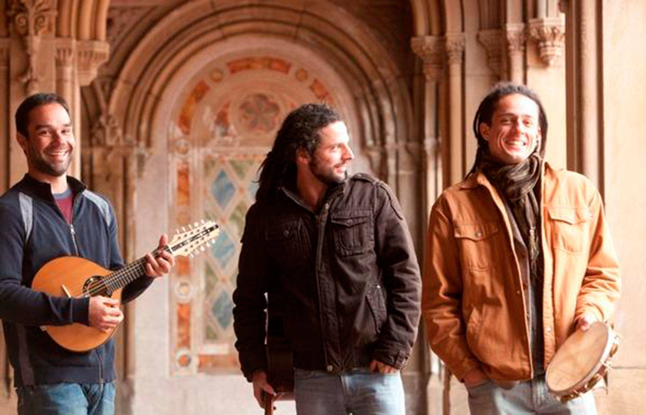 Photo courtesy of Trio Brasileiro | Trio Brasileiro will perform at 7:30 p.m. on Friday, May 3 at Rolling Bay Hall, one of a long lineup of upcoming concerts and workshops presented by WEAVE, a Bainbridge-based nonprofit performing arts and education organization.