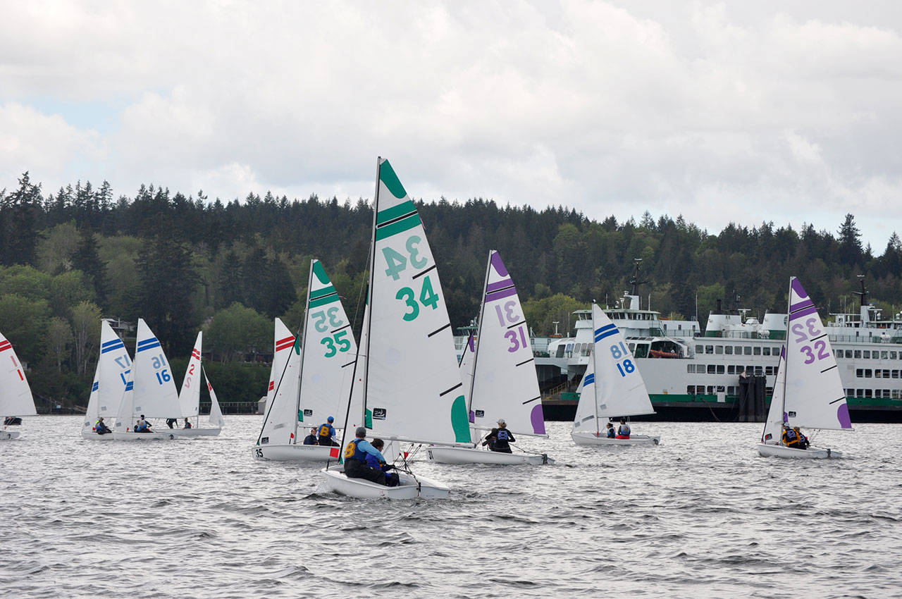 Jay Brown photo | The annual Northwest District Interscholastic Sailing Association high school fleet racing championship regatta was recently held in the waters of Eagle Harbor.