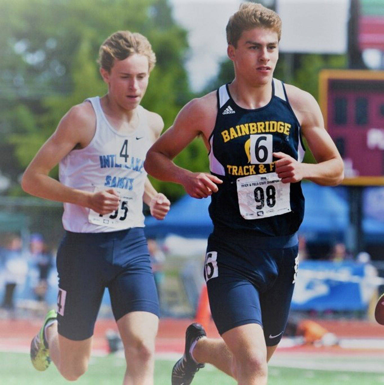 Photo courtesy of Steve Ruggiero | Senior runner Carlo Ruggiero, the defending Metro and District 800-meter champion, successfully held on to both crowns with a season low of 1:54.97 at the Metro League Championship and is currently ranked No. 1 in the state.