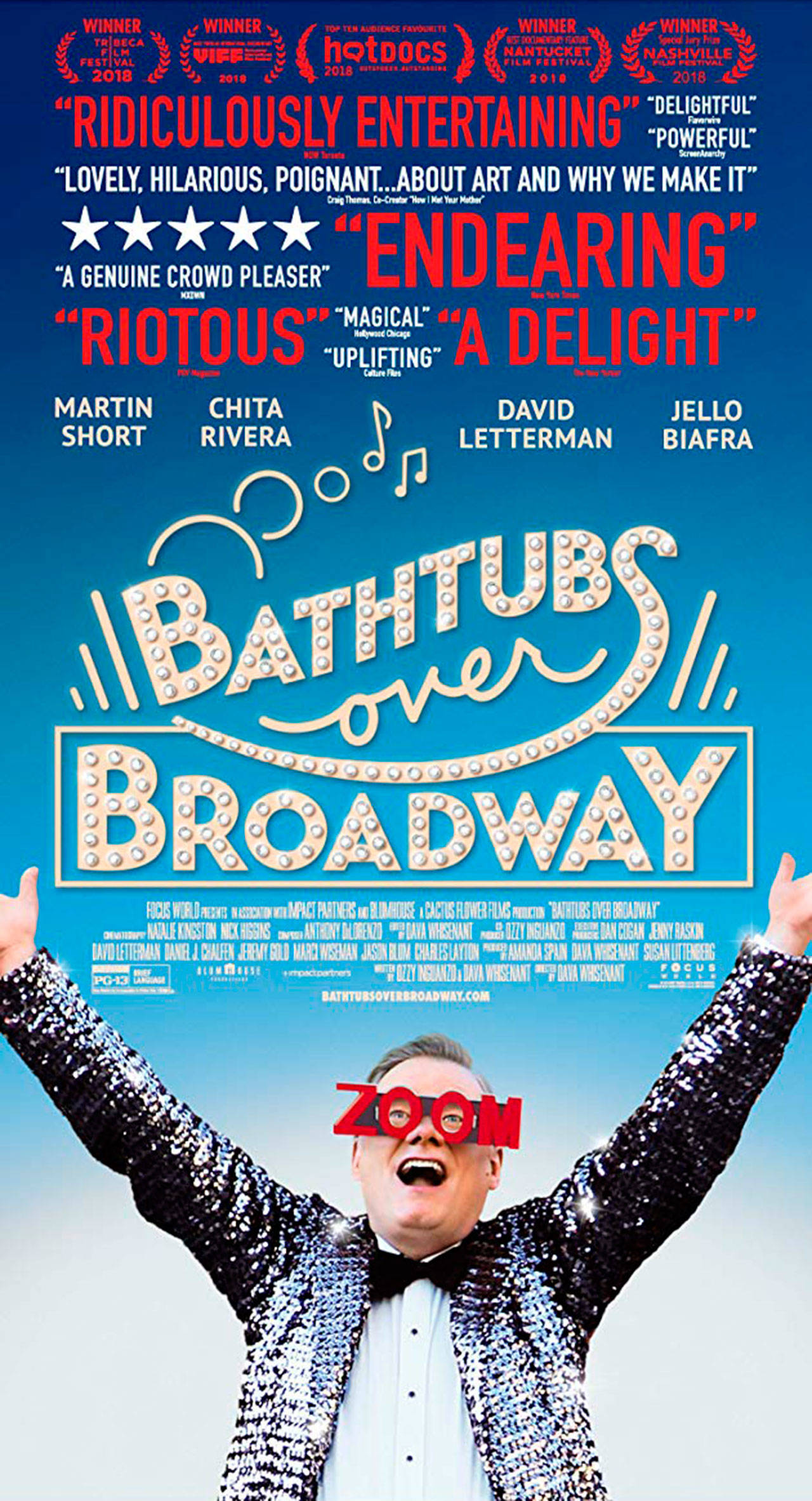 Image courtesy of Focus World | “Bathtubs Over Broadway” will screen at the Bainbridge Island Museum of Art later this month as part of the latest smARTfilms series “Quirky Musicals.”