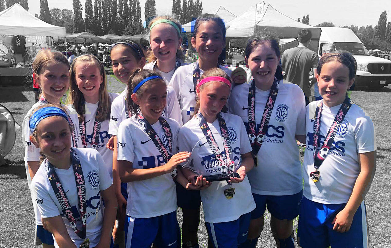 Photo courtesy of Ian McCallum | Bainbridge Island FC G07 Blue were the GU13 Gold champions, outlasting PSA Force in the final 1-0, at the recent Crossfire Select Cup.
