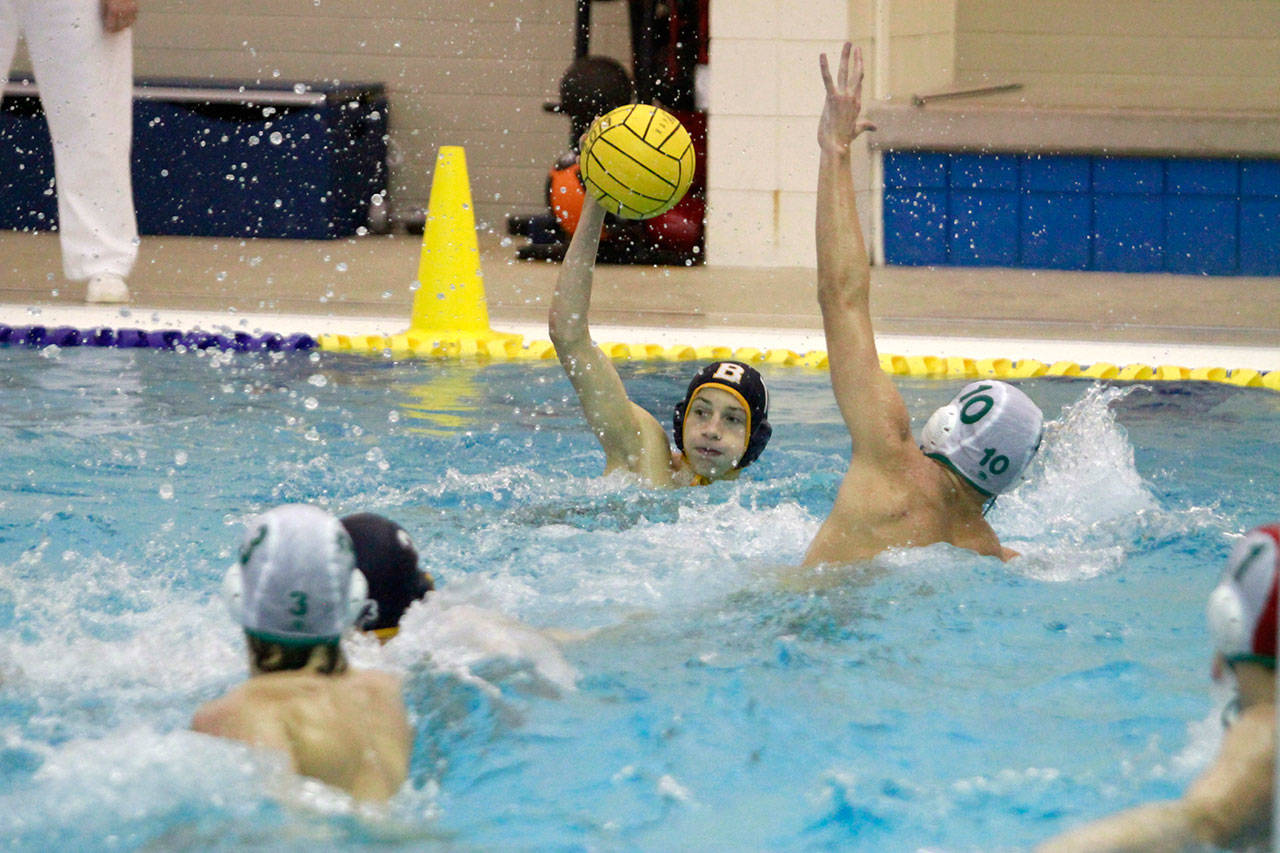 Luciano Marano | Bainbridge Island Review - The Bainbridge High School varsity boys water polo were bested by Roosevelt in their second match of this year’s state tournament, before ultimately bouncing back and claiming two consecutive wins for a third-place finish.