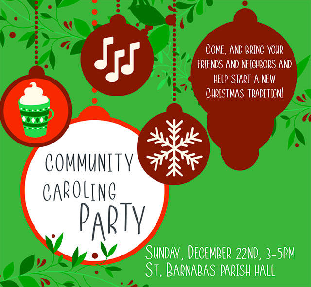 Community caroling party coming to St. Barnabas Episcopal Church