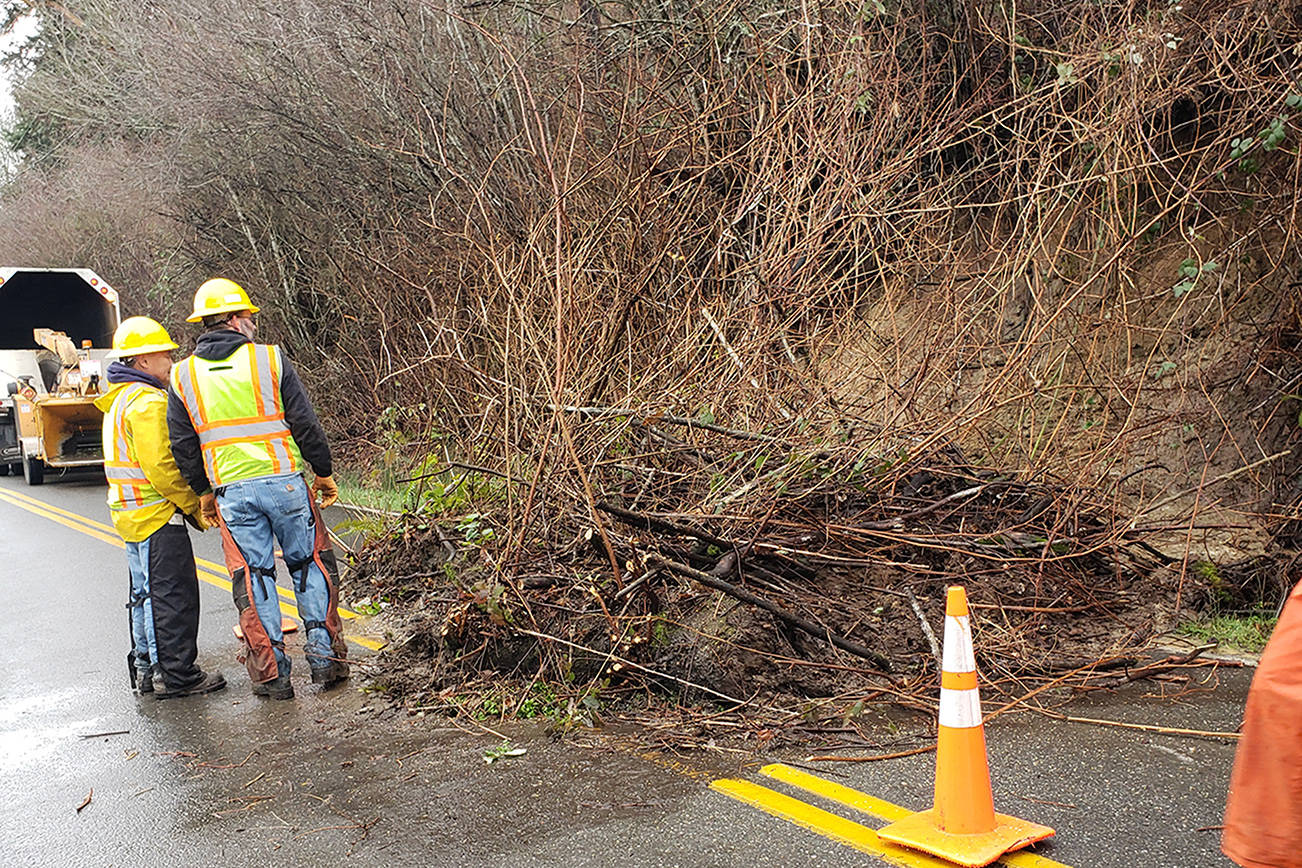 Bainbridge road closed after small landslide