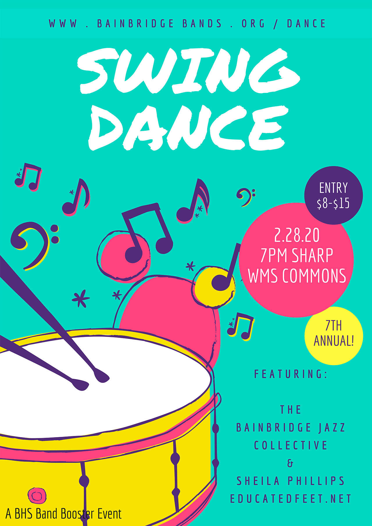 Image courtesy of Bainbridge High School Band Boosters | The Bainbridge High School Band Boosters will host the seventh annual Community Swing Dance at 7:30 p.m. Friday, Feb. 28 in the Woodward Middle School Commons.