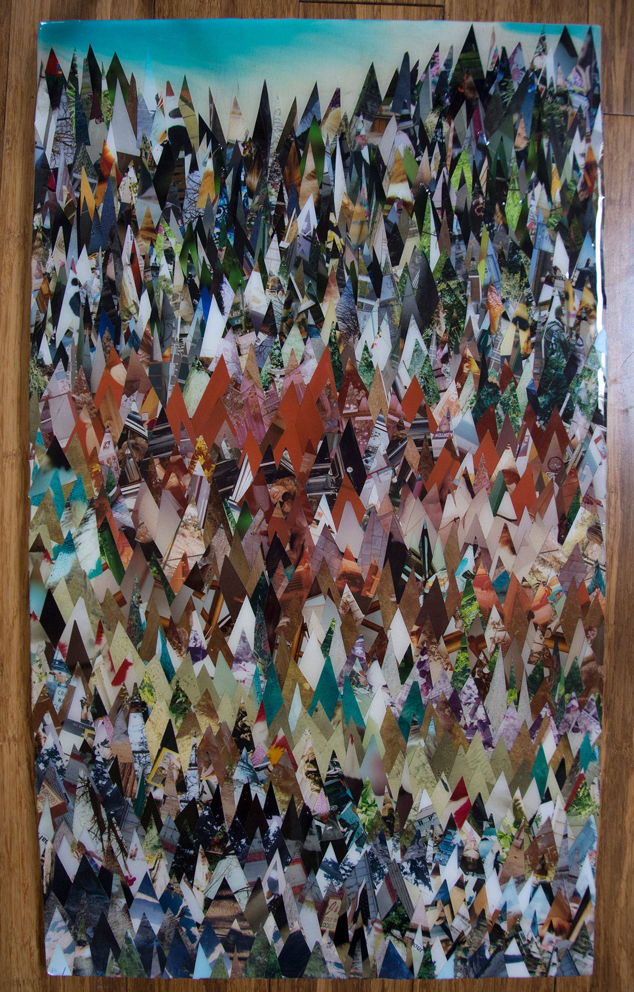 Image courtesy of Bainbridge Performing Arts | The mixed-media work of Thendara Kida-Gee, on display at the Bainbridge Performing Arts Gallery through March.