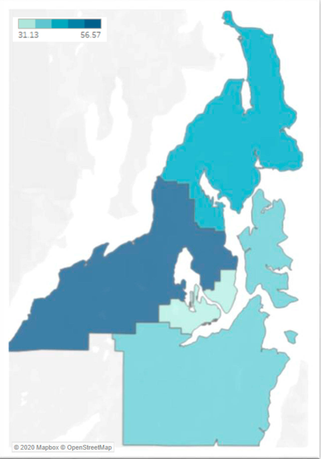 COVID19 worse in other areas on Kitsap than Bainbridge, based on