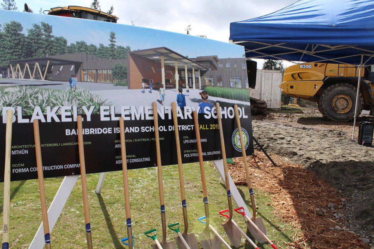 Photo courtesy of the Bainbridge Island School District | Construction began on the new Captain Johnson Blakely Elementary, in March 2018.