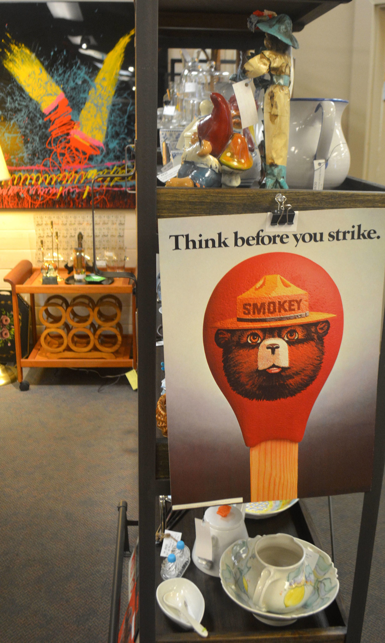 Smokey Bear is in one of the displays.