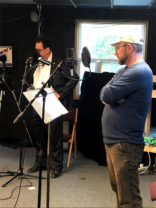 Voice actors prepare to record one of BPA's podcasts. Courtesy Photo