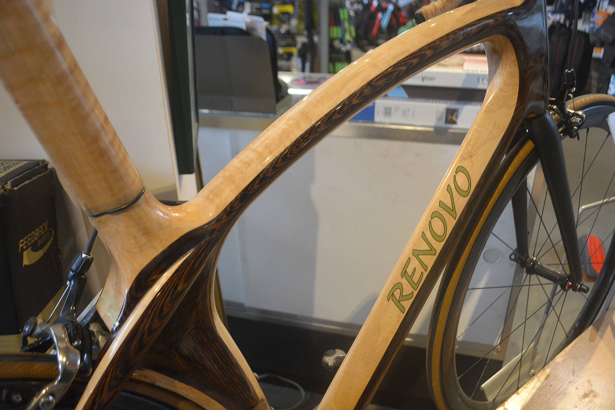This Renovo Aerowood bicycle is made of wood in Portland, Ore.