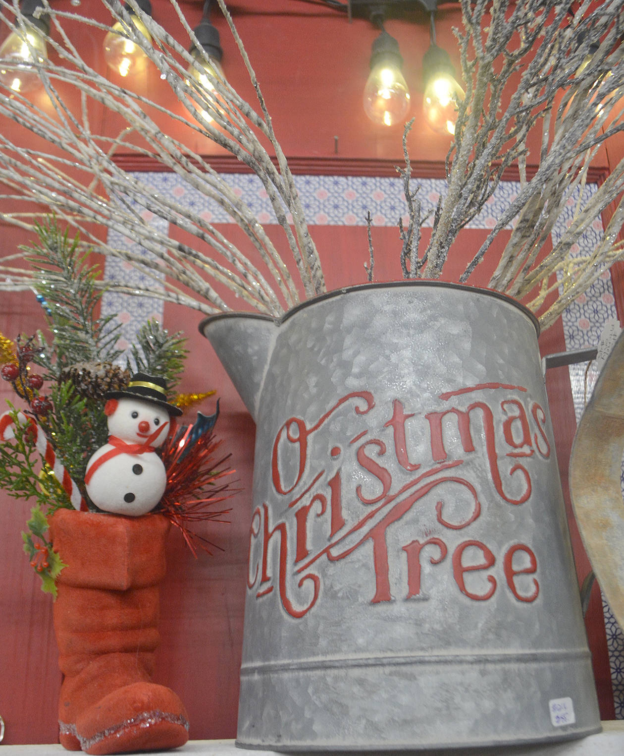Christmas decorations can be found not only at the Trageser booth, but all around the Red Plantation.