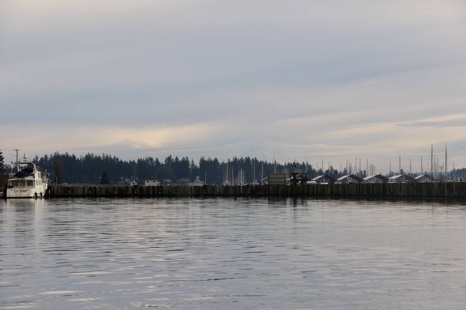 The Port of Poulsbo's breakwater encircles much of the Poulsbo marina. KPark/NKH