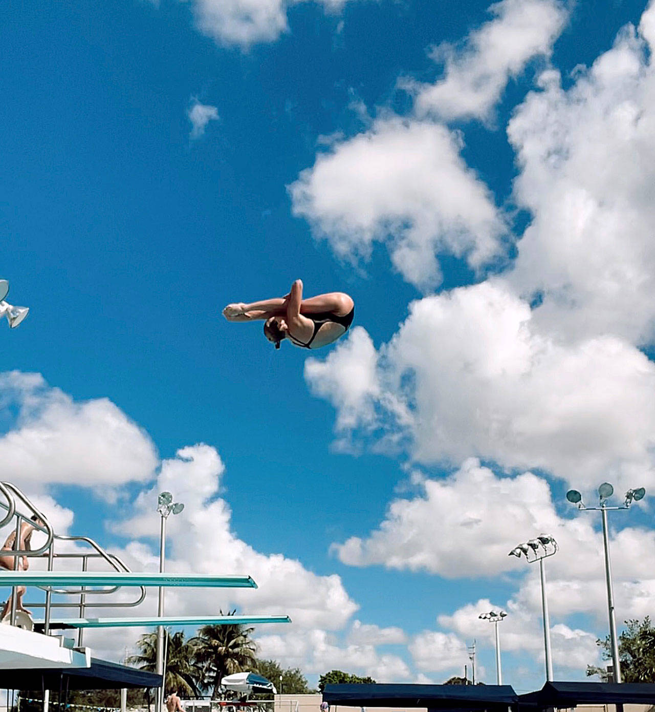 Contributed photos
Bainbridge High alum Zora Opalka hopes to become the first-diver ever to represent Slovakia at the Olympics. Below: Opalka practices one of her dives.