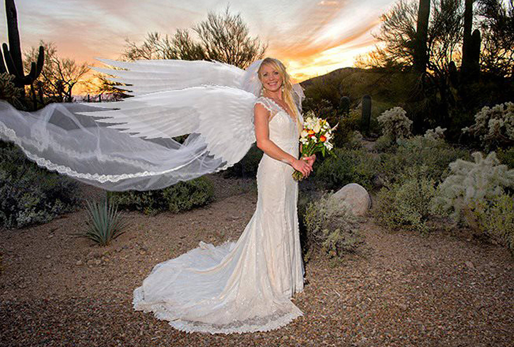 Angel wings were added to Krista's wedding picture by Diane Graham Photography. Amber Meyst-Gummere Courtesy Photos