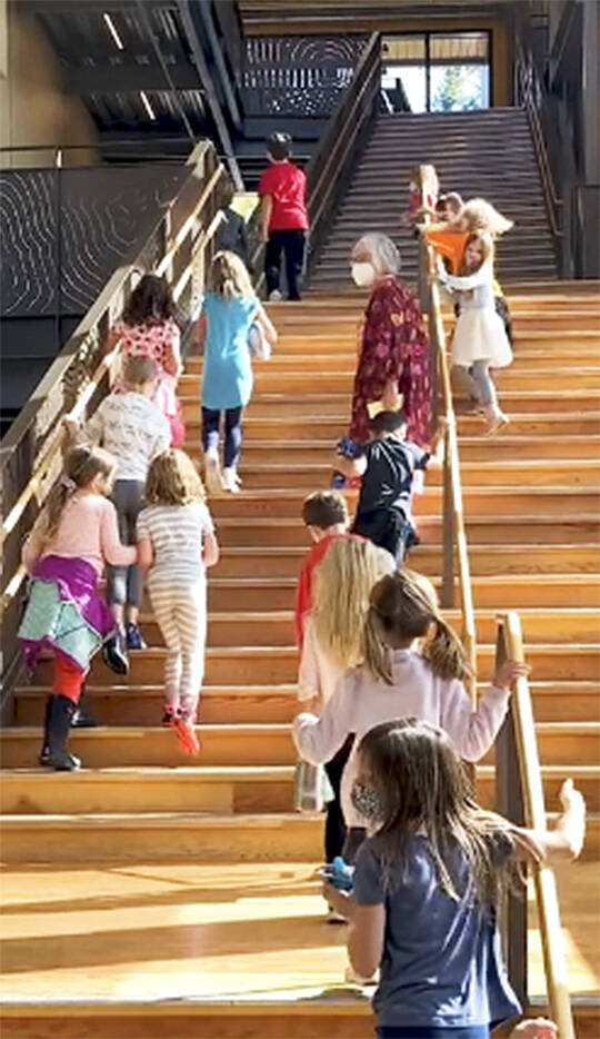 Wood and natural lighting appeal to the senses of students.