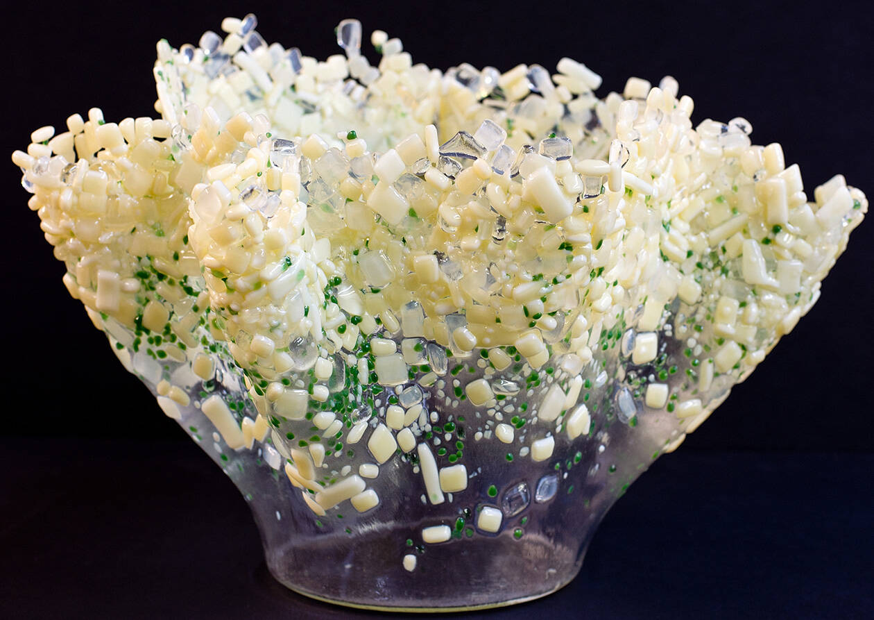 Dixie Armfield’s ‘Frilly Lace’ fused glass vase creation. Courtesy Photos