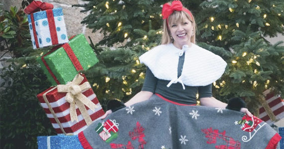 Denise Stoughton's fashionable Christmas tree attire. Natalie Crabtree courtesy photo