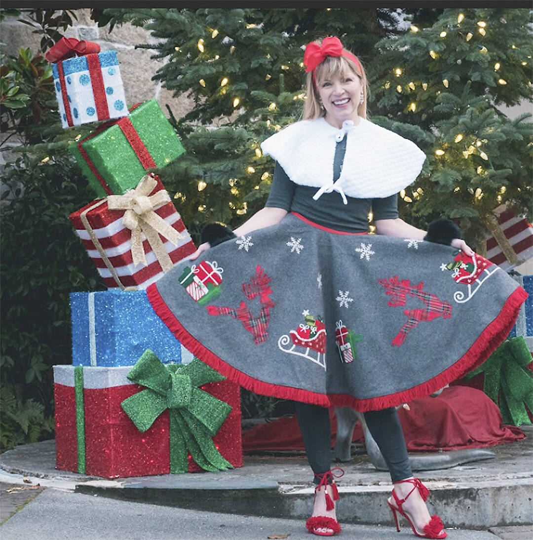 Denise Stoughton's fashionable Christmas tree attire. Natalie Crabtree courtesy photo