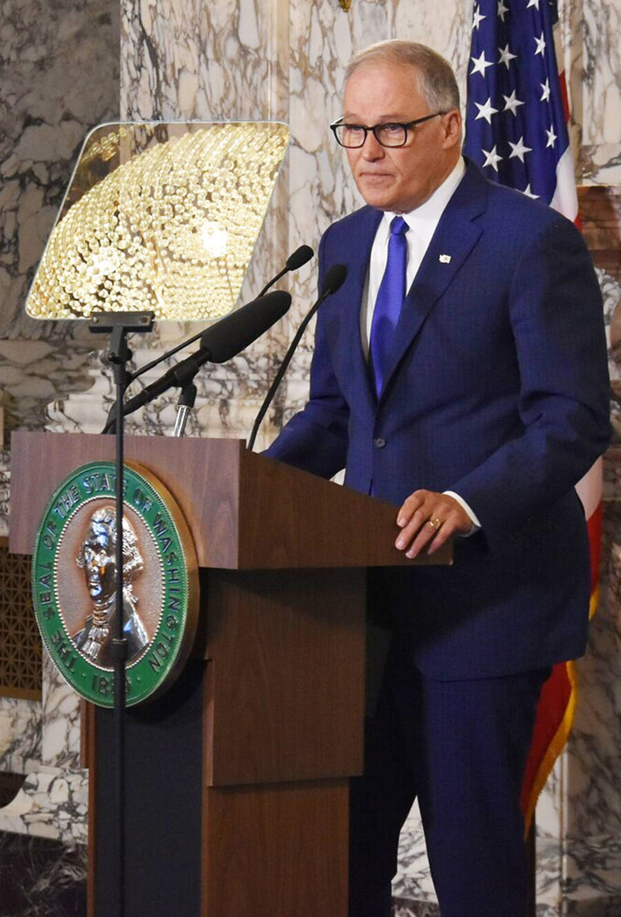 Gov. Jay Inslee delivers his annual State of the State address in the state Capitol. Governor’s office photo