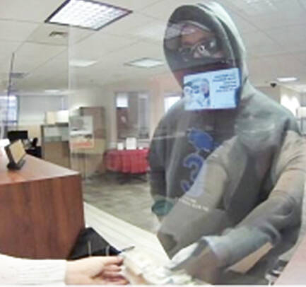 Bank robbery suspect. Courtesy photo