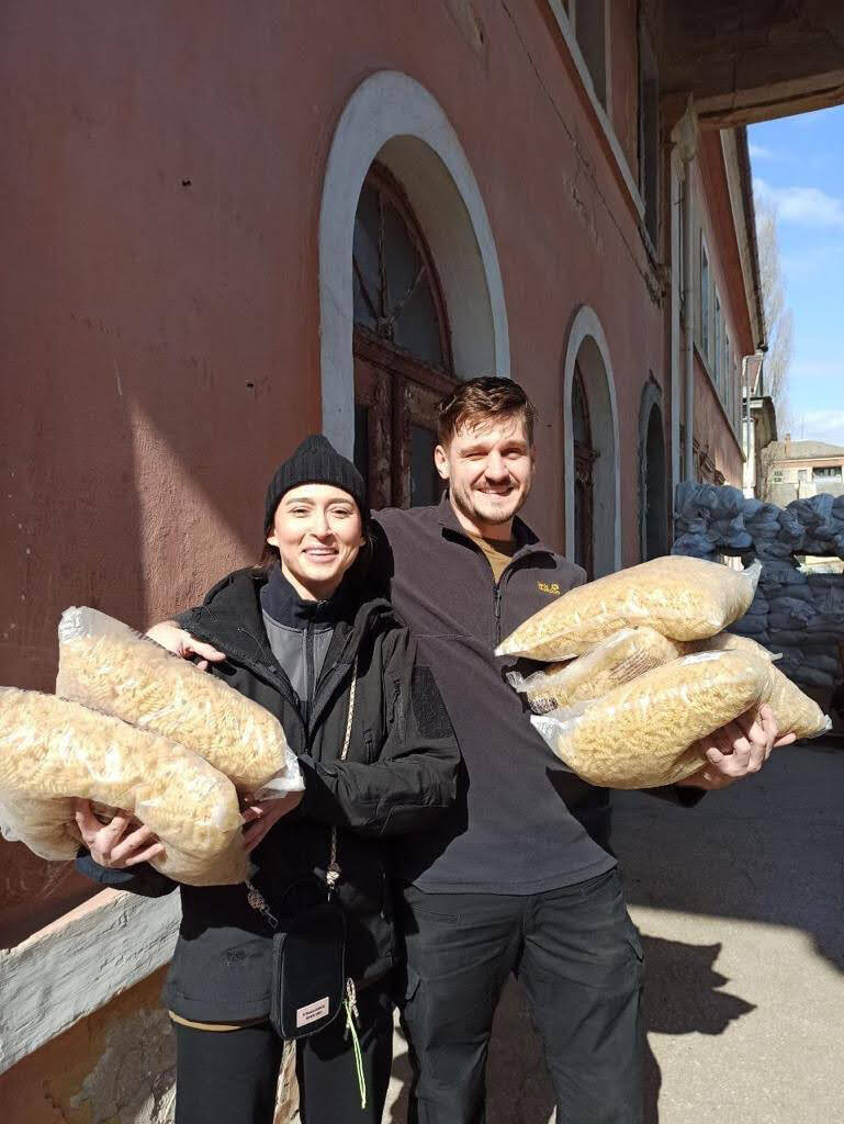 Dmitry Voloshenko courtesy photo
Anastasia and Dmitry Voloshenko collecting food for their daily deliveries.