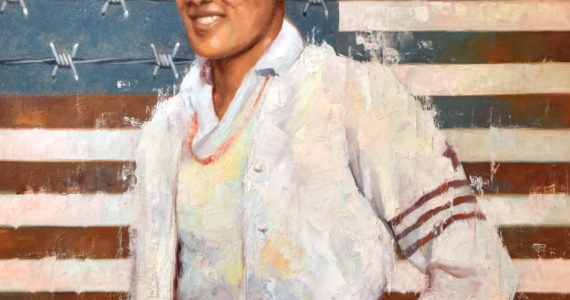 All American Boy 2 painting by Chris Hopkins on display at the Bainbridge Island Museum of Art. Nancy Treder/Bainbridge Island Review photos