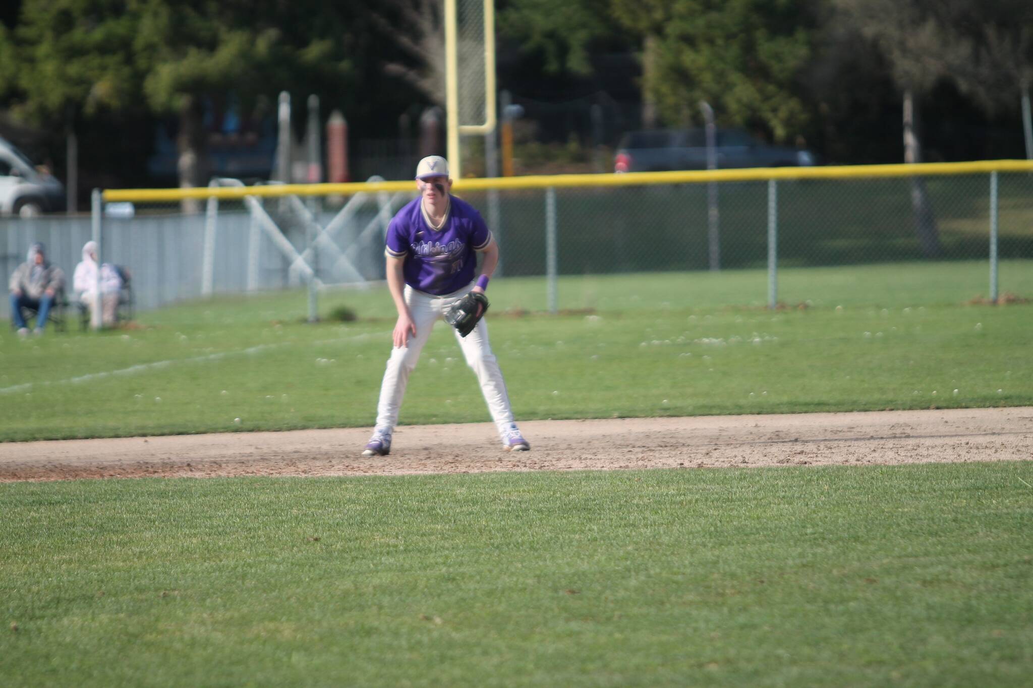 North Kitsap third baseball sophomore Noah Sorensen gets ready for a ground ball in a recent game. Steve Powell/File Photo